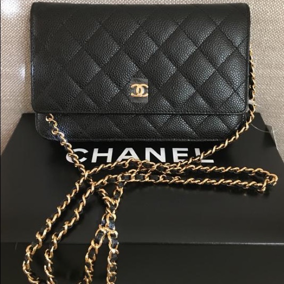 chanel classic wallet on chain